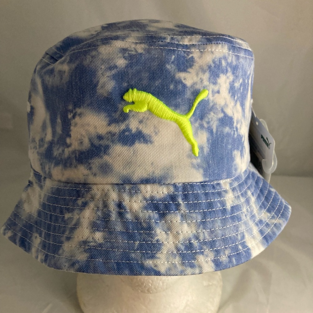 Puma Bucket Hat Blue And White Tye Dye, One Size
